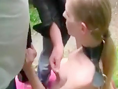 Sub daughter taken dogging in the woods !