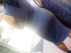 Downtown sexy big booty walk in tight grey outfit