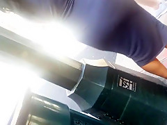 Downtown sexy big booty walk in tight grey outfit