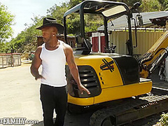 Flirty Stepdaughter Has Her Tight Pussy Stretched By Her Stepdad's HUGE Cock On His Tractor