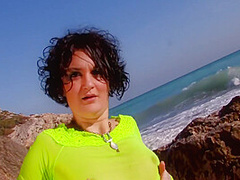Fingering Creamy Pussy On Beach Has Great Anal Fuck With Stranger
