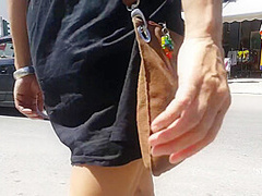 Nippleringlover Going Shopping Flashing Pierced Pussy Outdoors On Public Stores And Crowded Streets