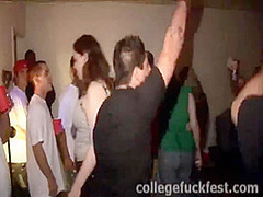 Slutty blonde teen sucks college cock
