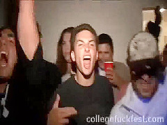 Slutty blonde teen sucks college cock
