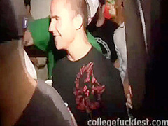 Slutty blonde teen sucks college cock