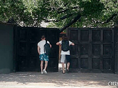 Big Tits April Olson Has A Hardcore Anal Threesome By The Pool