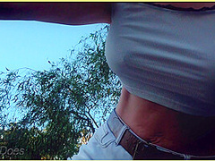 Wifey Bike Riding With Her Big Tits Flashing