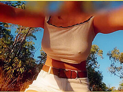 Wifey Bike Riding With Her Big Tits Flashing