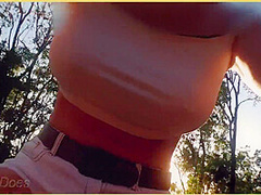 Wifey Bike Riding With Her Big Tits Flashing