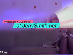 Jeny Smith teasing a stranger. Then he strokes her in a Night Club