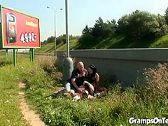 Teen fucks old dudes cock after blowjob