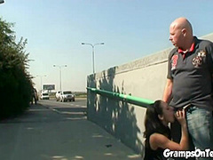 Teen fucks old dudes cock after blowjob