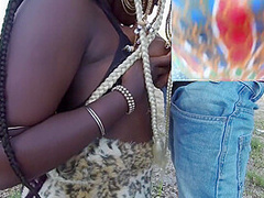 Sweet Ebony With Hot Big Boobs Loves Suck In The Great Outdoor- Blowjob Handjob & Facial Cum Pov