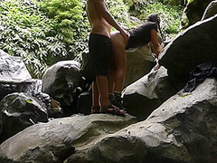 Hot Teen Babe Enjoys Pussy Fingering And Fucking In The Middle Of The Jungle