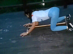 Harley Shirt Asian Girl Outdoor Bondage