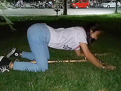 Harley Shirt Asian Girl Outdoor Bondage