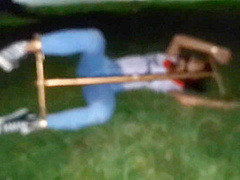 Harley Shirt Asian Girl Outdoor Bondage