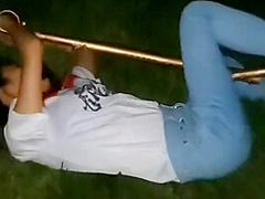 Harley Shirt Asian Girl Outdoor Bondage