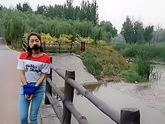 Harley Shirt Asian Girl Outdoor Bondage