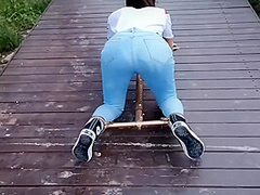 Harley Shirt Asian Girl Outdoor Bondage