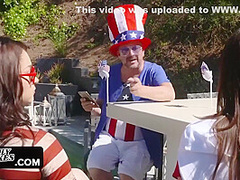 Perv Step Sneaky Fuck In The Backyard While Preparing For 4th Of July