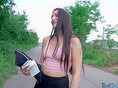 Pulled eurobabe outdoor banged for cash before giving head