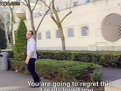 Pulled euro beauty riding cock outdoors after picked up