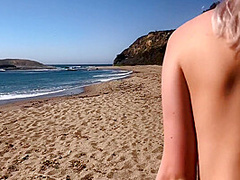 Cutie Takes A Cum Load On Her Belly After Sex On A Beach - Eva Elfie