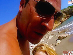 French Chubby Amateur Teen Make Public Sex On The Beach
