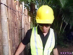 Little Teen Latina Bent Over In The Garden Before Face Spunki
