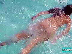 Hot Hungarian Naked Babe Candy Being Horny In The Pool
