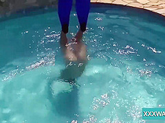 Hot Hungarian Naked Babe Candy Being Horny In The Pool