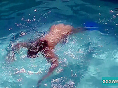 Hot Hungarian Naked Babe Candy Being Horny In The Pool