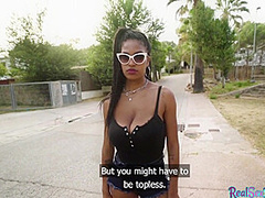 Bigboob Latina pickedup for giving head before outdoor sex