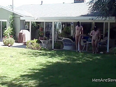 Two Dommes Train Whip Humiliate And Measure Cocks Of Two Naked Male