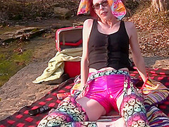 Colorful Masturbation At The Creek