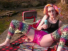 Colorful Masturbation At The Creek