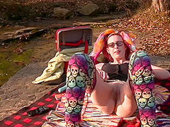 Colorful Masturbation At The Creek