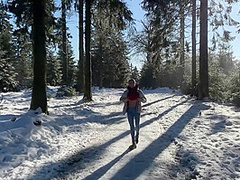 Almost Getting Caught Fucking From Behind In A Public Winter Forest