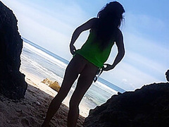 Nudism N Red Butt Plug Adventure On Wild Beach # Enjoy My Hiking To Pristine Places Of South Pacific