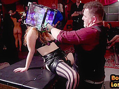 Ginger subject facefucked before riding in erotic group