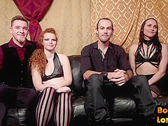 Ginger subject facefucked before riding in erotic group