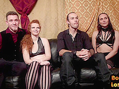 Ginger subject facefucked before riding in erotic group