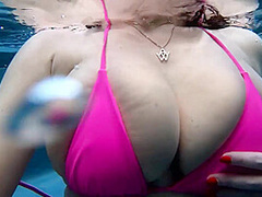 Busty Bikini Babe Fucked In The Pool By Pressure And His Massive Dick With Angela White