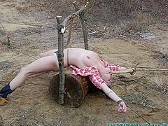 Arched Back And Bound Outdoors
