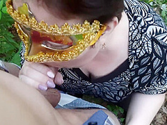First Outdoor Of Russian Bbw, Blowjob In The Forest And In Car