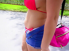 Wide Hips, Gabriela Lopez And Gabriel A In Gives A Soapy Strip Tease And Gets Fu