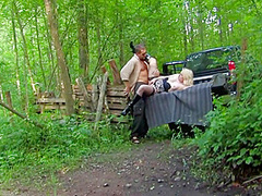 Blond In Stockings Has Outdoor Car Sex And Squirts