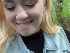 Misha Cross And Mischa Brooks In Student Fucked In Forest For Cash
