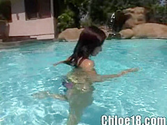 Sweet Chloe ***Lesbian Love at Pool side